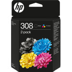 HP 308 Black_Tri-Color Ink Cartridge Combo 2-Pack - (6L6S6UE)