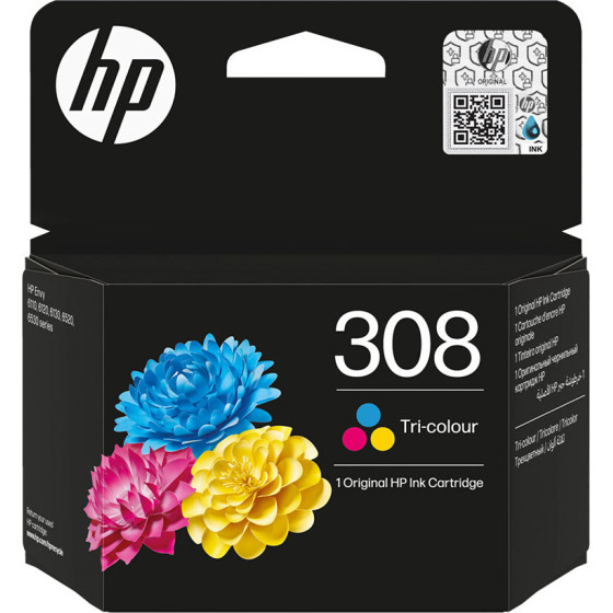 HP 308 Tri-Color Original Ink Cartridge - (7FP20UE)