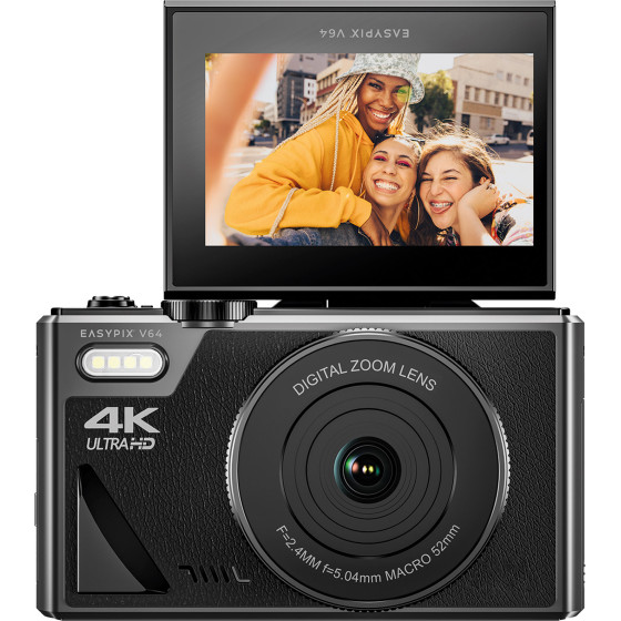 EasyPix V64 Flip Wifi Digital Camera With Flip Screen - (EP20203)