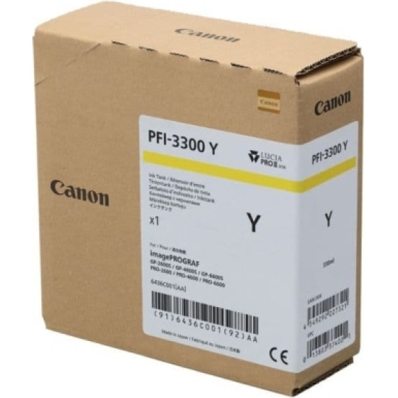 Canon Ink PFI-3300 Yellow 330ml - (6436C001)