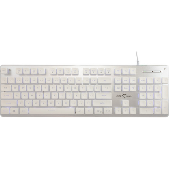White Shark Led Keyboard GK-003241 Tachi Us Layout White - (TACHI-W-US)