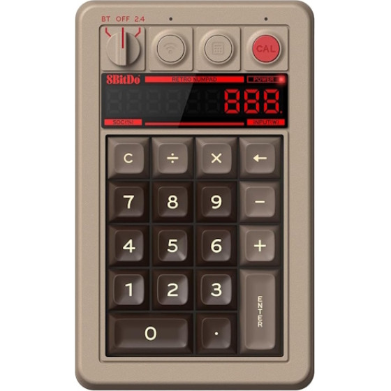 8BItdo Retro 18 Mechanical Numpad 2.4G/USB/Bluetooth (Pbt Keycaps/Hot-Swappable/Mechanical Switches) C64 Edition - (04500)