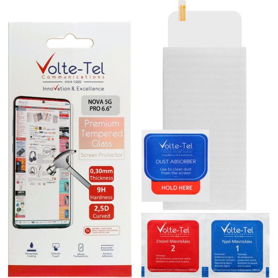 Volte-Tel Tempered Glass Nova 5G Pro 6.6'' 9H 0.30mm 2.5D Full GLUE