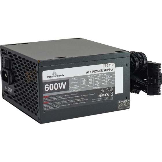 Powertech ����������� Pc 600W, ATX, 120mm Fan - (PT-1310)