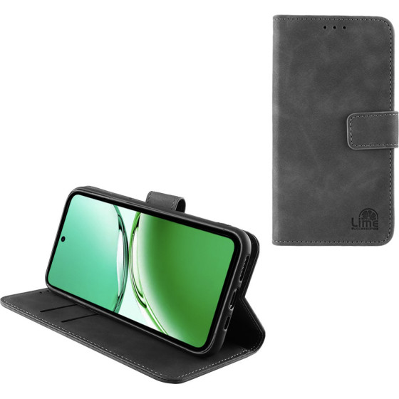 Lime Successories Lime ���� Oppo RENO12 Fs 5G 6.67'' Essential Magnet Book Stand Clip GREY