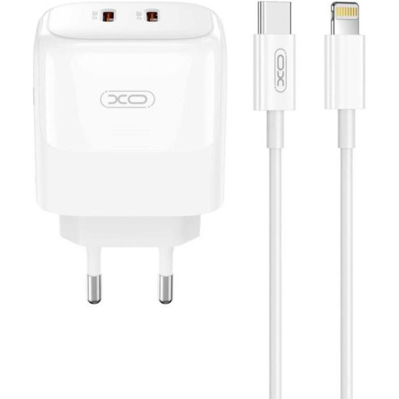 XO L140 Gan Nitride ��������� 35W USB-C , 2 �����, �� ������� LIGHTNING, ������ - (XO-L140L)