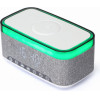 Gembird Digital Alarm Clock With Speaker And Wireless Charging Function WHITE/Light Grey - (DAC-SPKBT-QC15-GR)
