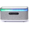 Gembird Digital Alarm Clock With Speaker And Wireless Charging Function WHITE/Light Grey - (DAC-SPKBT-QC15-GR)