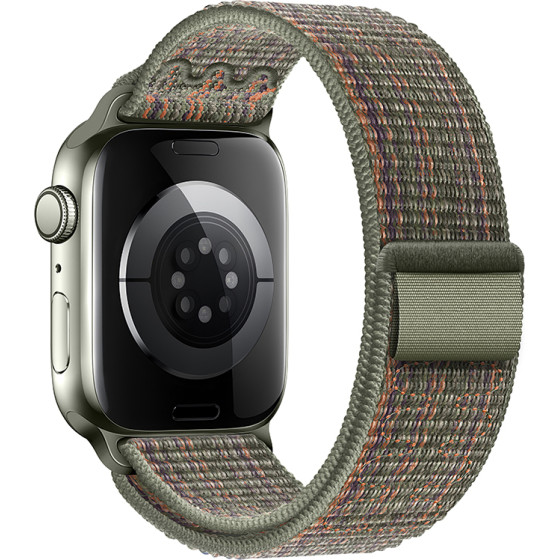 Hoco Watchband 38/40/41mm Nylon Strap ��� Apple Watch Series 1/2/3/4/5/6/7/8/9/SE/SE2 Dark Green And Orange - (WA25)