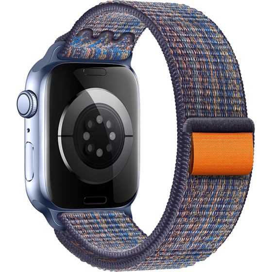 Hoco Watchband 38/40/41mm Nylon Strap ��� Apple Watch Series 1/2/3/4/5/6/7/8/9/SE/SE2 Royal Blue And Orange - (WA25)