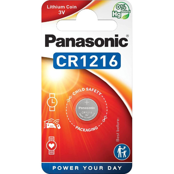 Panasonic Buttoncell Lithium Coin CR1216 ���. 1 - (CR1216, DL12116)