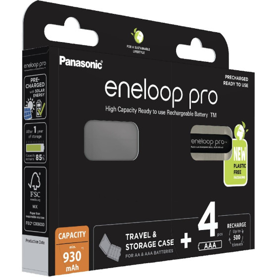 Panasonic �������� ���������������� Eneloop Pro Eco Pack 930 Mah Size Aaa Ni-Mh 1.2V ���. 4 �� ����� ����������� - (BK-4HCDEC4BE)