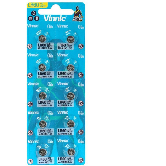 Vinnic Buttoncell L621F AG1 LR60 ���. 10 �� �������� ���������� - (L651F, AG0, LR60, L621F, AG1)