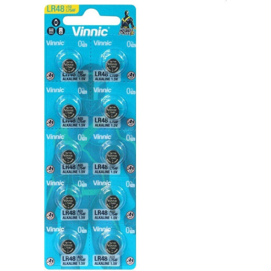 Vinnic Buttoncell L754F AG5 LR48 ���. 10 - (L754F, AG5, LR48)
