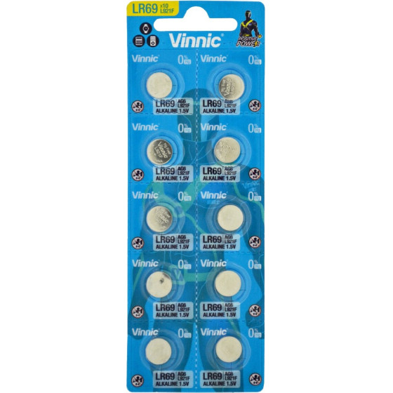 Vinnic Buttoncell L921F AG6 LR69 ���. 10 �� �������� ���������� - (L921F, AG6, LR69)