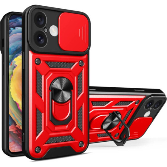 Bodycell Armor Slide Cover Case Iphone 16 Plus Red - (BA-00451)