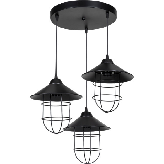 GloboStar Cage Vintage �������� ��������� ������� ������� 3 x E27 IP20 ����� ������� - �30 x �30 x �80cm - (203-0097)