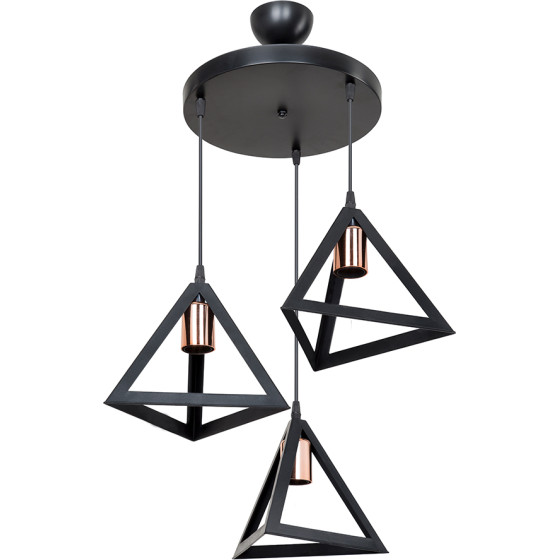 GloboStar Triangle �������� �������� ��������� ������� ������� 3 x E27 IP20 ����� �� ����� �������� - �50 x �50 x �80cm - (203-0162)