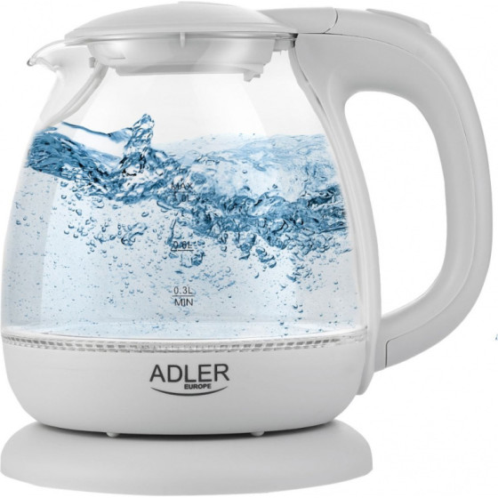 Adler Electric Glass Kettle 1L Grey - (AD1283G)