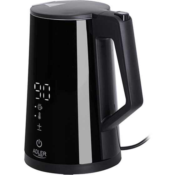 Adler Led Electric Kettle With Temperature Control 1.7L Strix Black - (AD1345B)