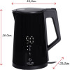 Adler Led Electric Kettle With Temperature Control 1.7L Strix Black - (AD1345B)