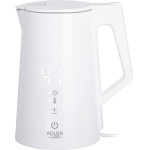Adler Led Electric Kettle With Temperature Control 1.7L Strix White - (AD1345W)