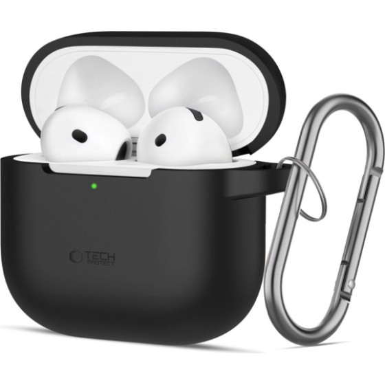 Tech-Protect Silicone Hook Case For Case Apple Airpods 4 Black - (TPSHA4G)