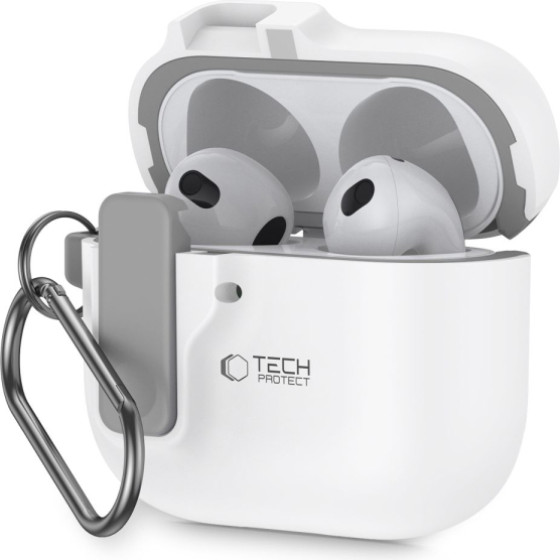 Tech-Protect Slim Hook Case For Case Apple Airpods 4 White - (TPSLHA4W)