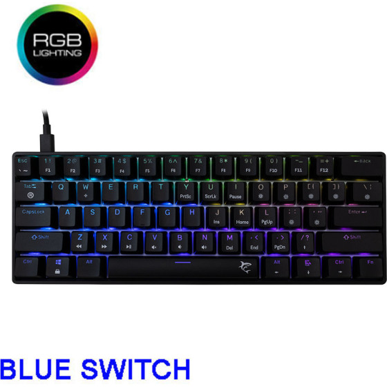 White Shark Mechanical Keyboard Blue Switch GK-004121 Black - (SHINOBI-2-B-US-BLUE.SW)