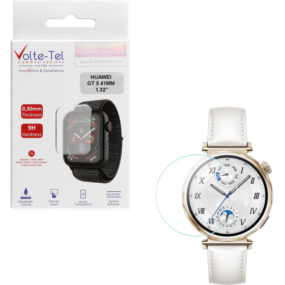 Volte-Tel Tempered Huawei Gt 5 41MM 1.32'' 9H 0.30mm 2.5D Full Glue Full COVER