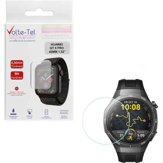 Volte-Tel Tempered Huawei Gt 5 Pro 46MM 1.43'' 9H 0.30mm 2.5D Full Glue Full COVER