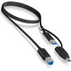 Icy Box Usb 3.2 PLUG-B To Usb & TYPE-C 1M Black - (IB-CB032)