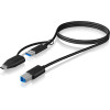 Icy Box Usb 3.2 PLUG-B To Usb & TYPE-C 1M Black - (IB-CB032)