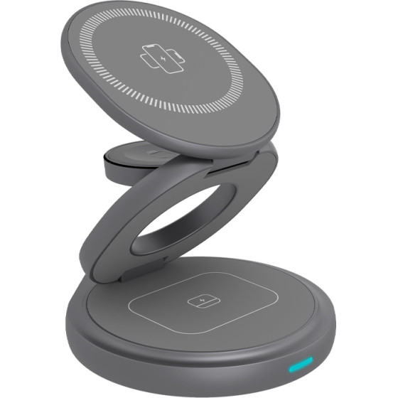 Icy Box 3 In 1 Foldable Stand With Wireless Charging Function Anthracite - (IB-SH101-CH)