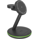 Icy Box 3 In 1 Wireless Charging Stand For SMARTPHONES, Smartwatch & Earphones Anthracite - (IB-SH102-CH)