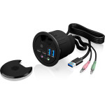 Icy Box 4-Port Usb 3.2 Desk Hub With Audio IN/Out Ports - (IB-HUB1403B)