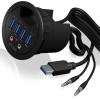 Icy Box 4-Port USB3.2 Desk Hub With Audio IN/Output - (IB-HUB1403A)