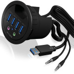 Icy Box 4-Port USB3.2 Desk Hub With Audio IN/Output - (IB-HUB1403A)