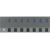 Icy Box 7-Port USB3.2 Aluminium Hub With Individual ON/Off SWITCHES, Power Supply And Cable 1M - (IB-HUB1701-C3)
