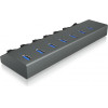 Icy Box 7-Port USB3.2 Aluminium Hub With Individual ON/Off SWITCHES, Power Supply And Cable 1M - (IB-HUB1701-C3)