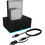 Icy Box Rgb Usb 3.2 Docking And Clone Station For 2x2.5'/3.5' HDD/Ssd Black - (IB-127CL-U3)