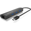 Icy Box TYPE-C 3-Port Hub With GIGABIT-Lan Port - (IB-HUB1406-C)