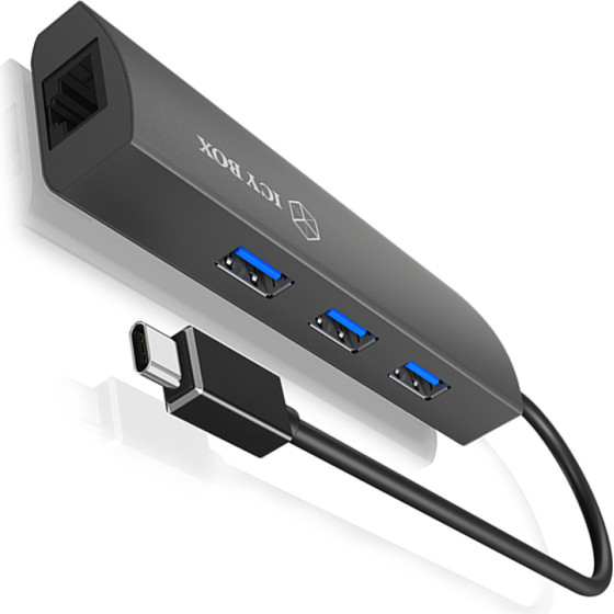 Icy Box TYPE-C 3-Port Hub With GIGABIT-Lan Port - (IB-HUB1406-C)