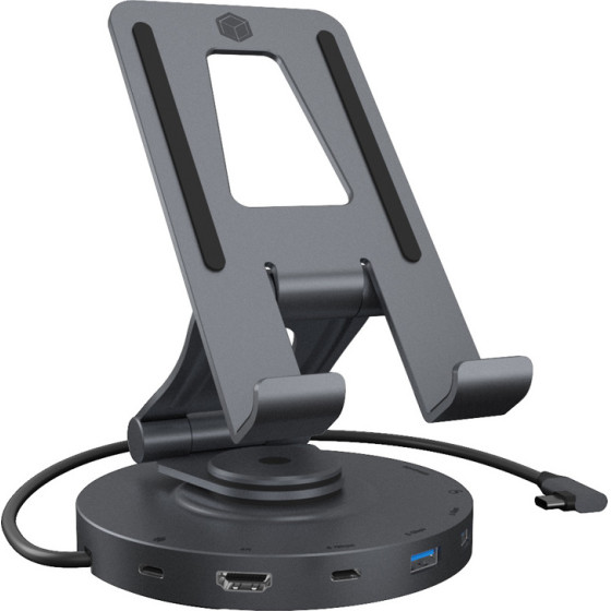 Icy Box Tablet And Smartphone Holder Up To 11' With 8IN1 Docking Station - (IB-TH100-DK)