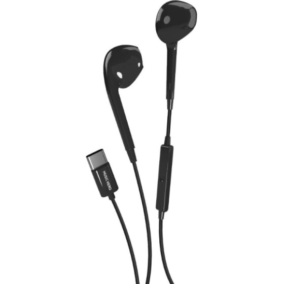 SBS Music Hero Handsfree Stereo Earset Type C Connector Tubb Black - (MHEARSETTYCK)