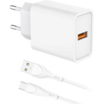iNOS ��������� �������� �� ����� Usb A 18W & Usb C ������� 1m ����� - (0020223)