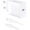iNOS ��������� �������� ������� �������� �� ����� Usb C Pd Qc 3.0 20W & Lightning ������� 1m ����� - (0020223)