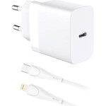 iNOS ��������� �������� ������� �������� �� ����� Usb C Pd Qc 3.0 20W & Lightning ������� 1m ����� - (0020223)