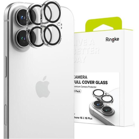 Ringke Tempered Glass Full Face ��� ������� ������� Apple Iphone 16/ 16 Plus ������� (2 ���) - (0040577)