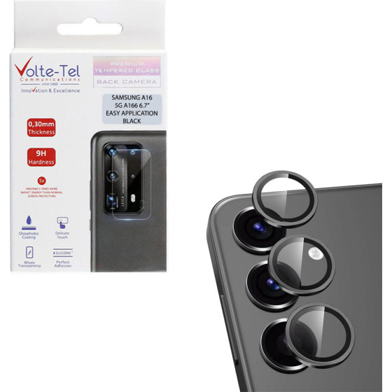 Volte-Tel Camera Glass Cover Samsung A16 5G �166 6.7'' 9H 0.30MM Easy Application BLACK